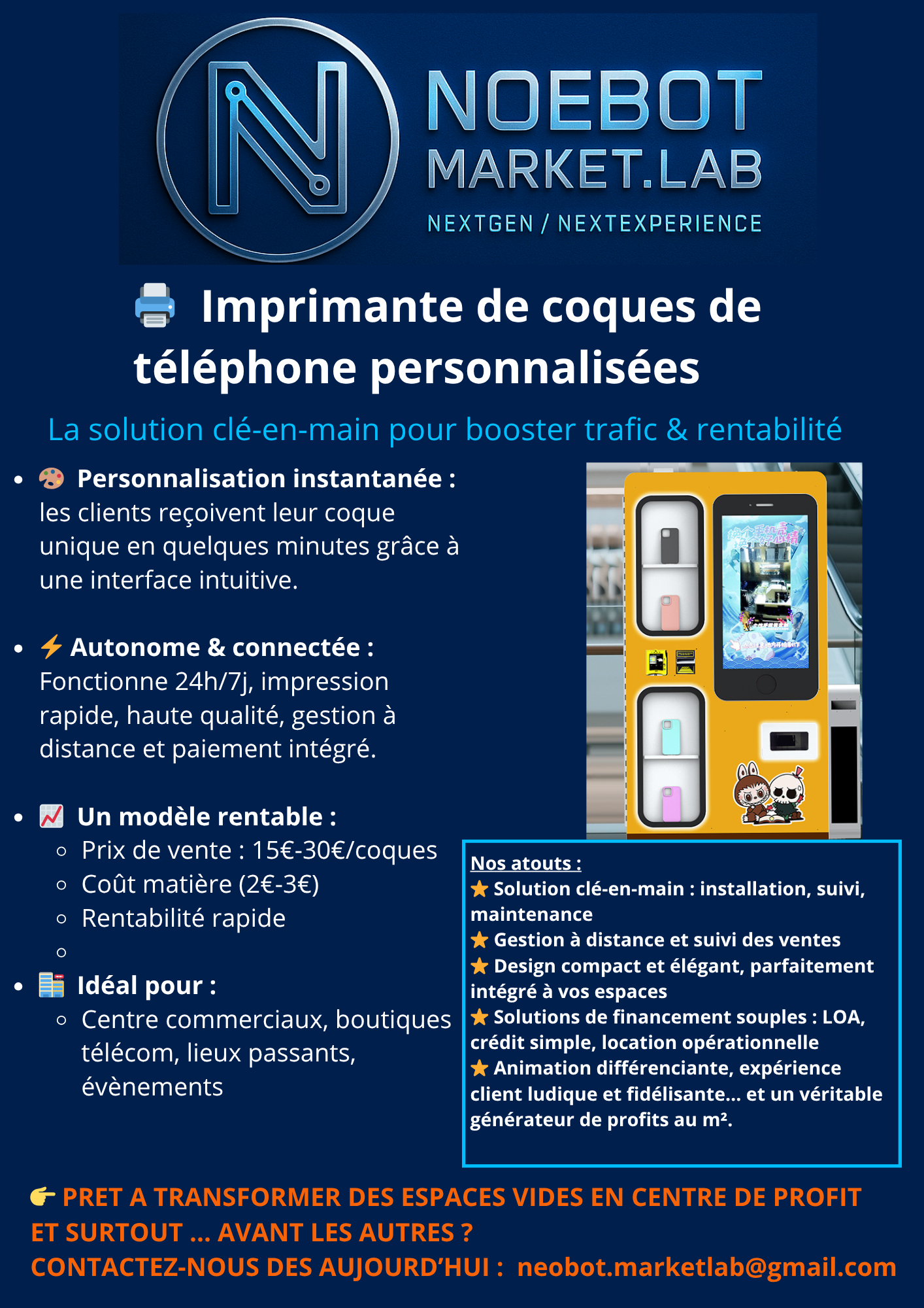 Imprimante de coques de téléphone personnalisées - Capacité 276