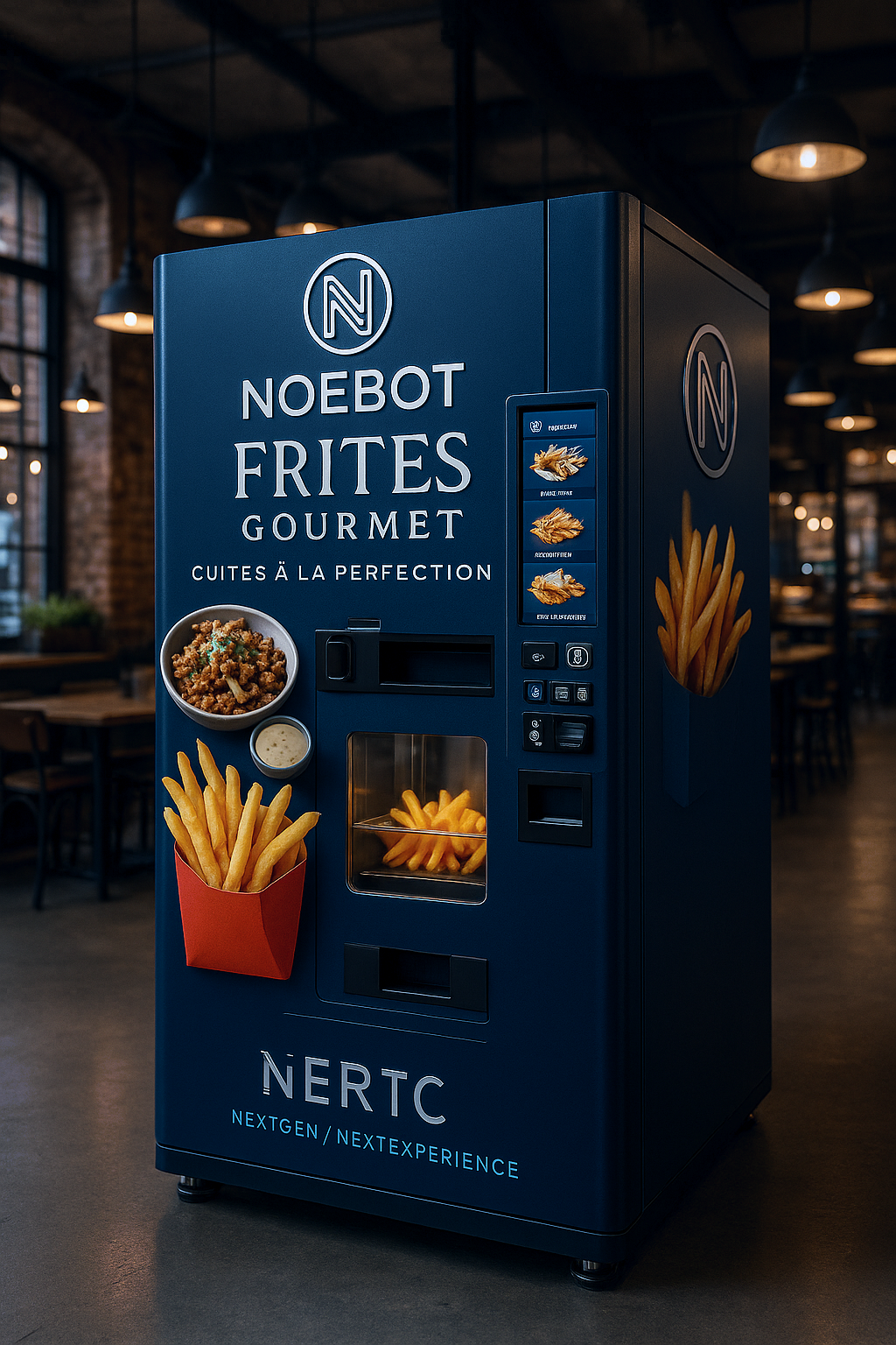 Distributeur automatique de frites chaudes