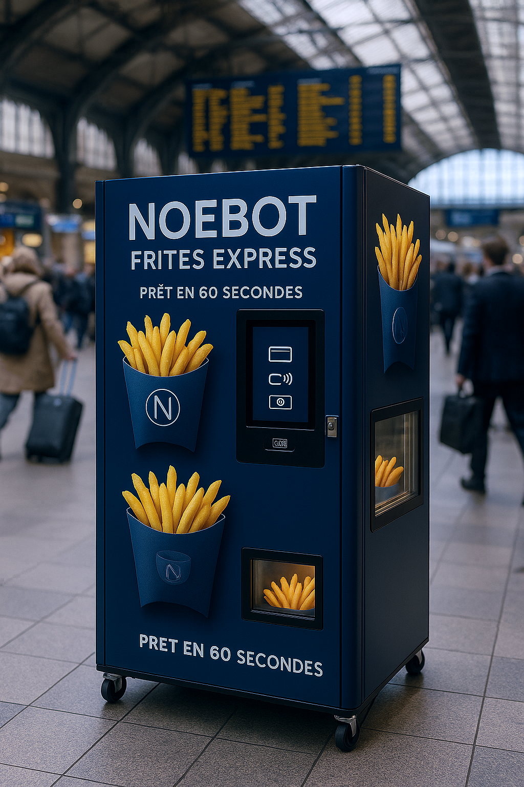 Distributeur automatique de frites chaudes
